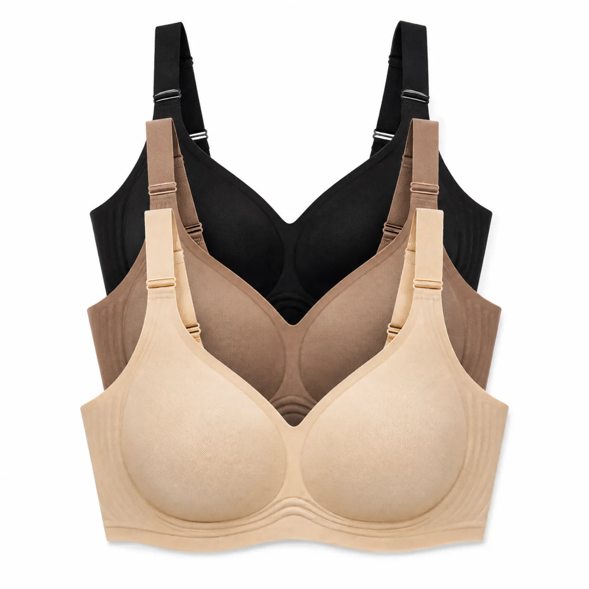 Kit 3 Sutiãs Luna Comfort — Conforto e Praticidade para o Dia a Dia