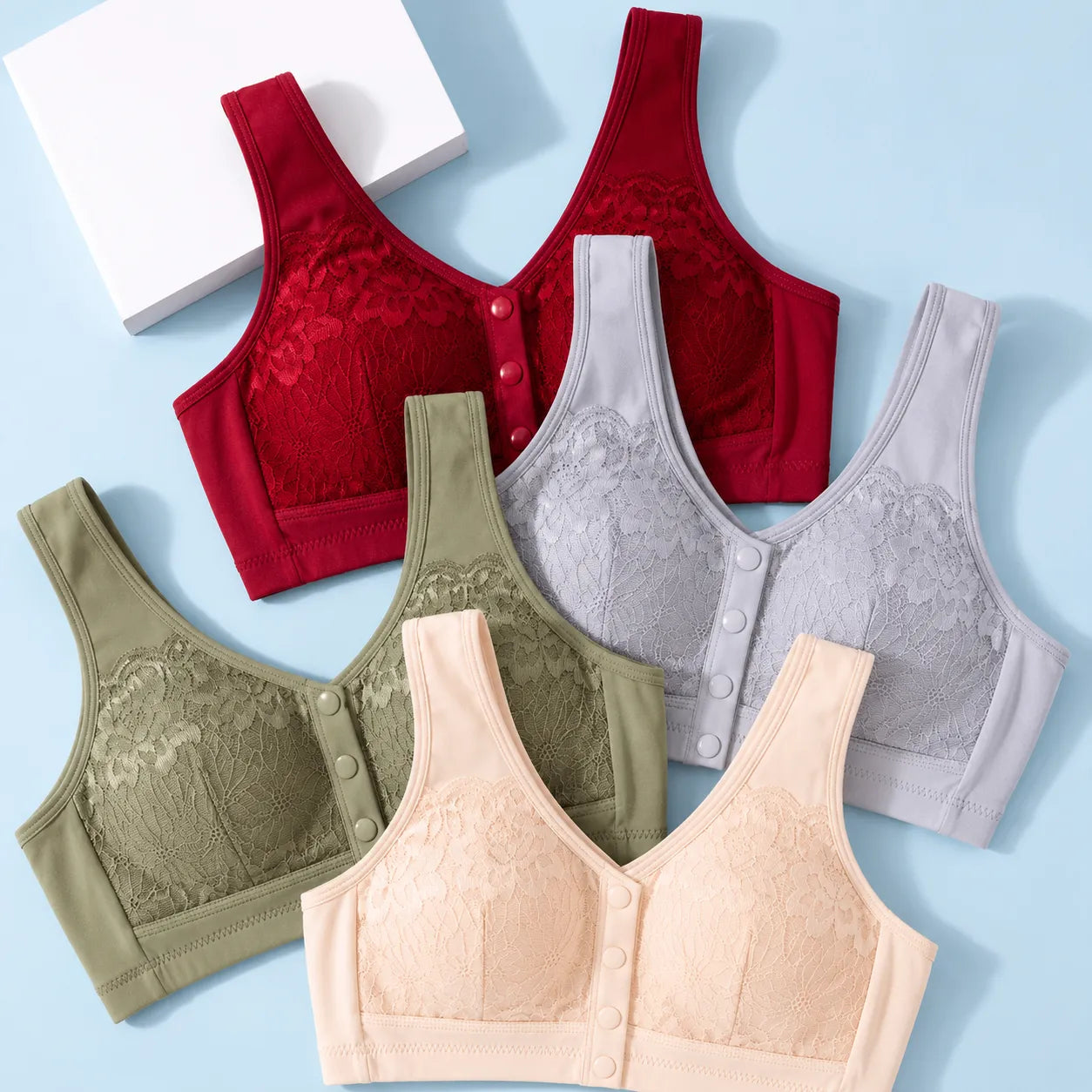 [Kit com 3 peças] Sutiã Carol - Conforto com botões frontais